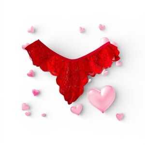 We Are HAH Red Ruffled Lace Panty | Valentine’s Day | Size S | NWOT ❤️